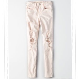 American Eagle Pink Ripped Jeans